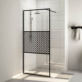 Vidaxl inloopdouchewand 115x195 cm esg-glas transparant en zwart