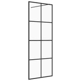 Vidaxl inloopdouchewand 80x195 cm esg-glas transparant en zwart