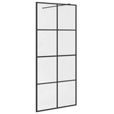 Vidaxl inloopdouchewand 90x195 cm esg-glas transparant en zwart