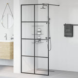 Vidaxl inloopdouchewand 90x195 cm esg-glas transparant en zwart