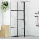 Vidaxl inloopdouchewand 90x195 cm esg-glas transparant en zwart