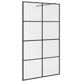 Vidaxl inloopdouchewand 115x195 cm esg-glas transparant en zwart