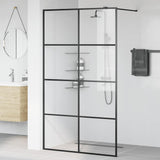 Vidaxl inloopdouchewand 115x195 cm esg-glas transparant en zwart