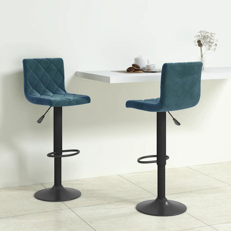 Vidaxl barkrukken 2 st fluweel blauw