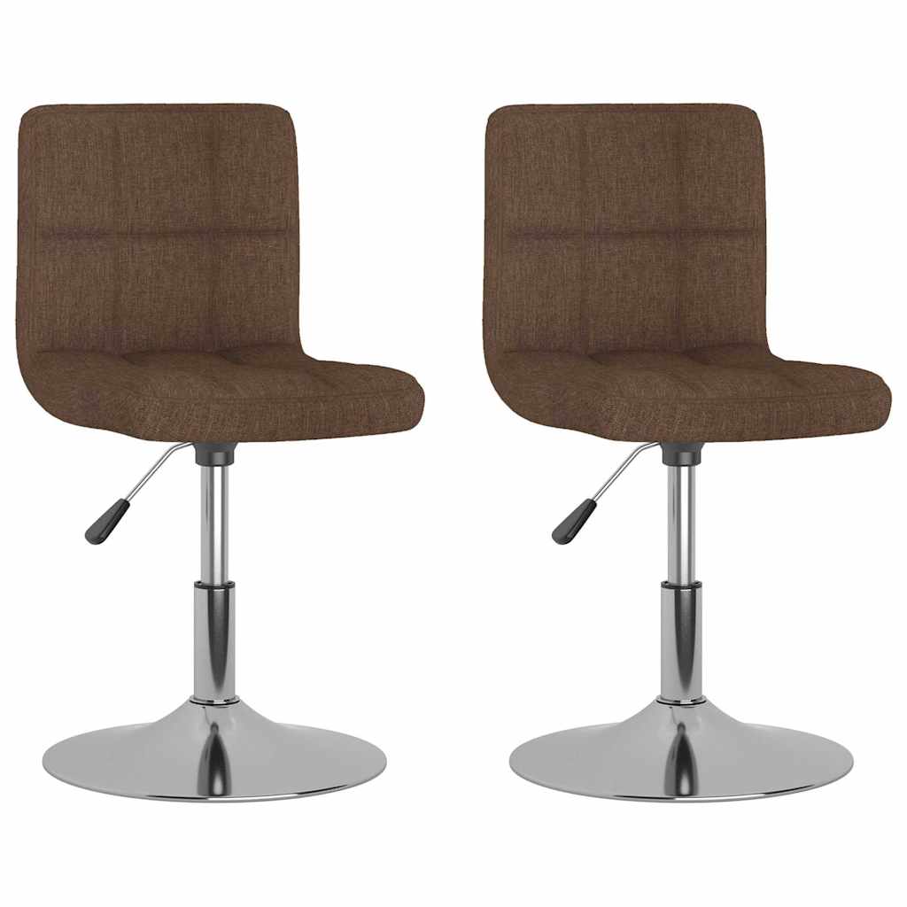 Vidaxl eetkamerstoelen draaibaar 2 st stof bruin