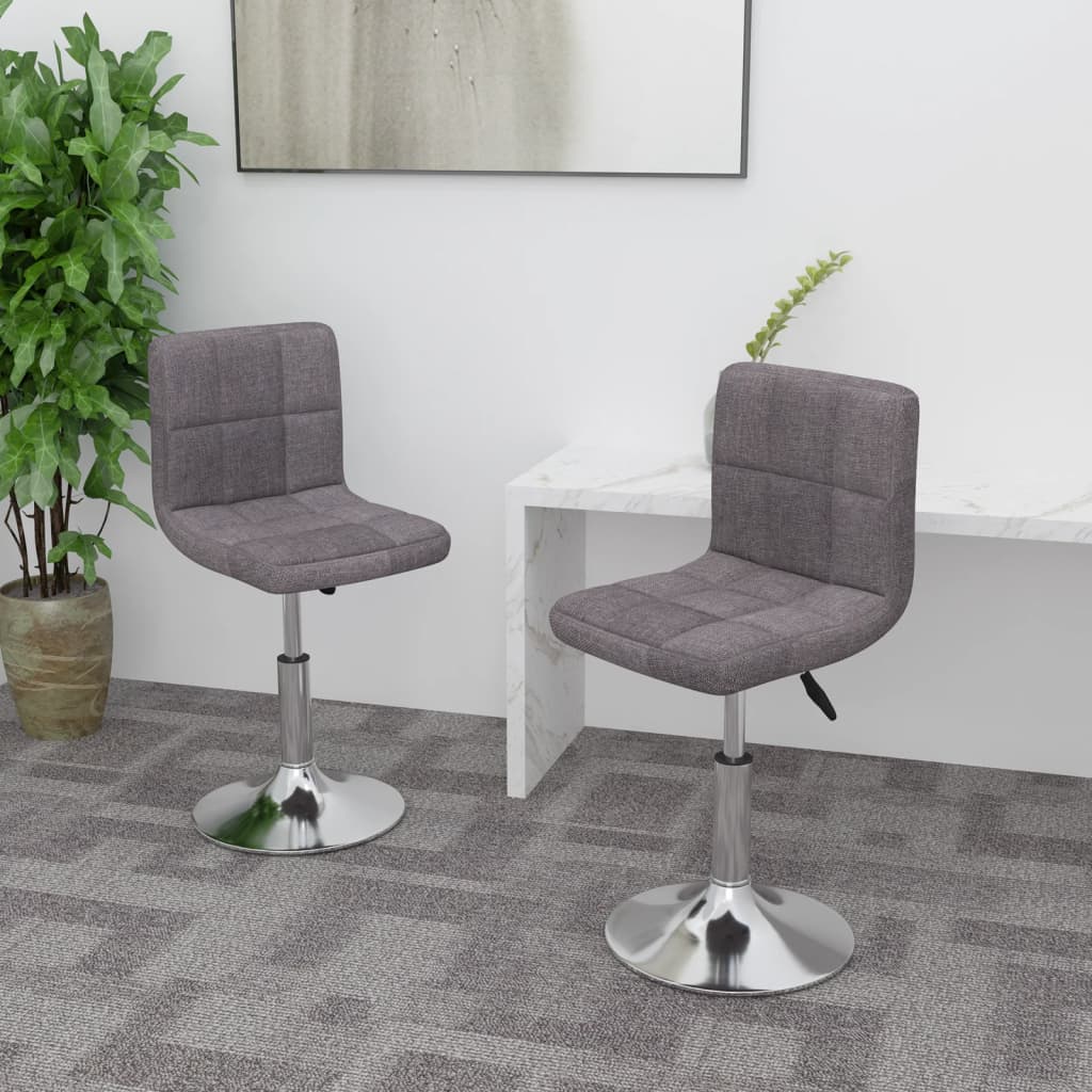 Vidaxl eetkamerstoelen draaibaar 2 st stof taupe