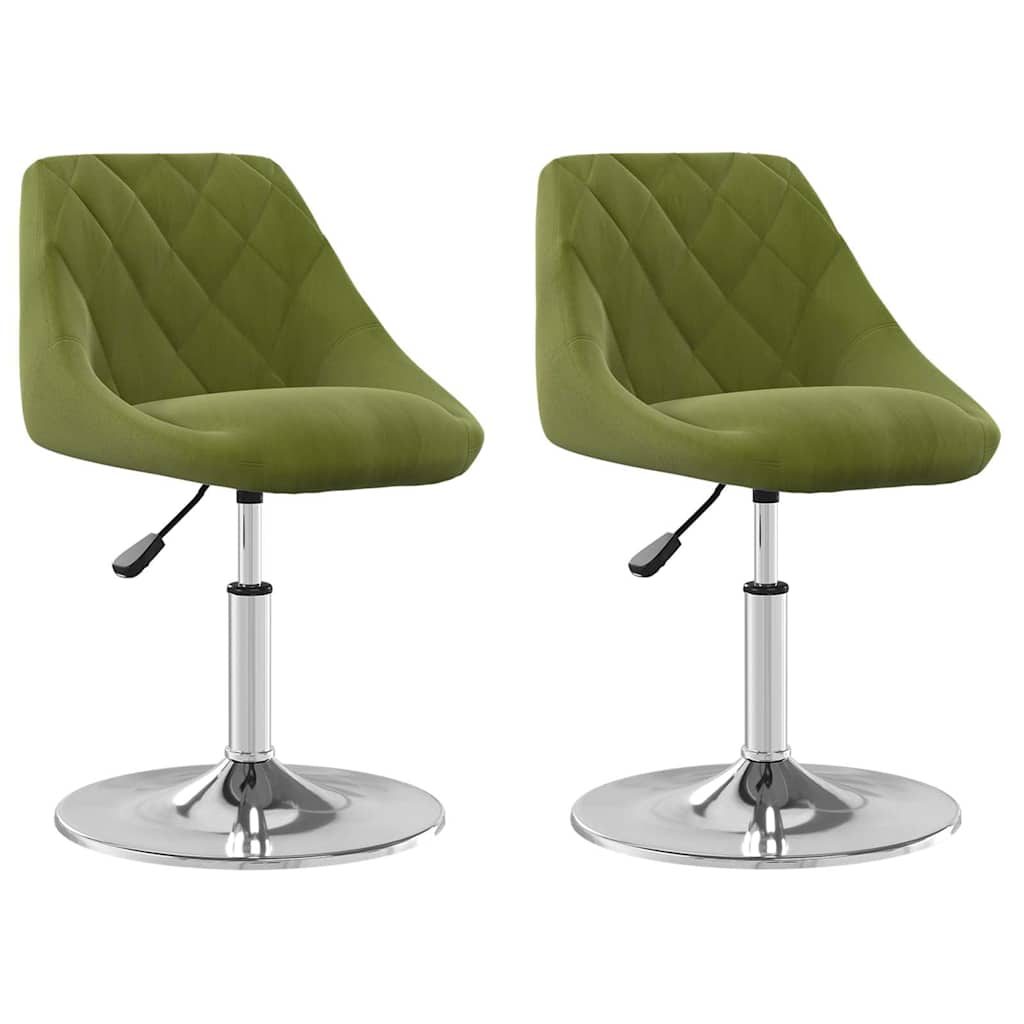 Vidaxl eetkamerstoelen draaibaar 2 st fluweel lichtgroen