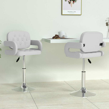 Vidaxl eetkamerstoelen draaibaar 2 st kunstleer wit