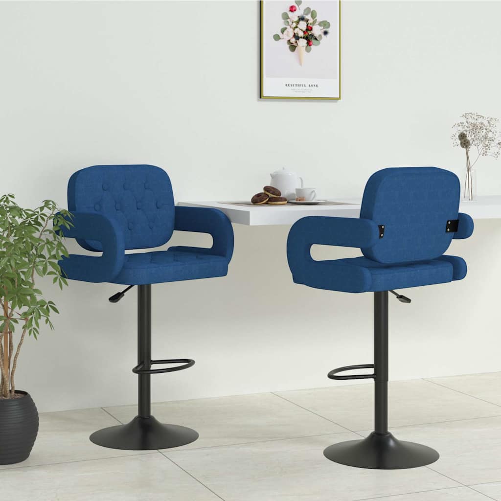 Vidaxl barkrukken 2 st stof blauw