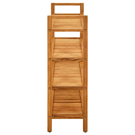 Vidaxl schoenenrek met 4 schappen 100x27x80 cm massief eikenhout