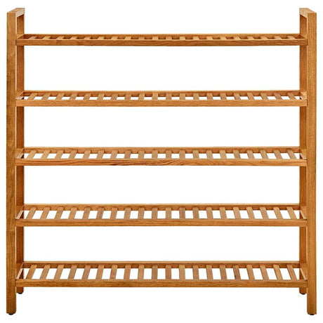 Vidaxl schoenenrek met 5 schappen 100x27x100 cm massief eikenhout