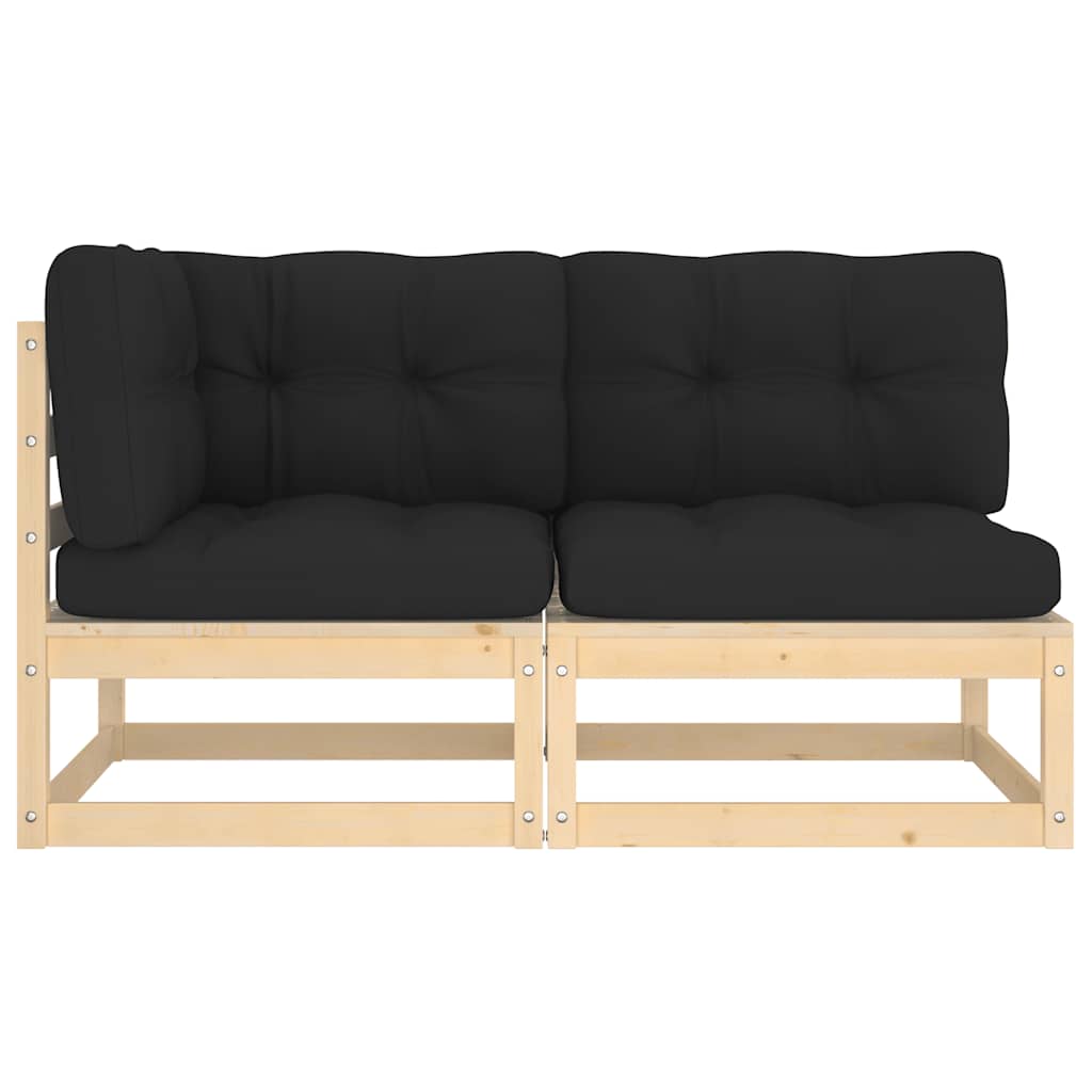 Vidaxl 2-delige loungeset met kussens massief grenenhout