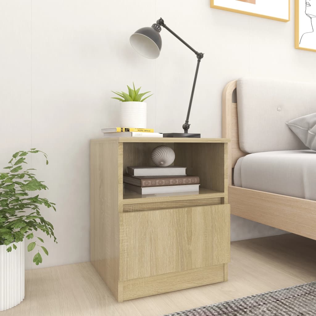 Vidaxl nachtkastje 40x40x50 cm bewerkt hout sonoma eikenkleurig