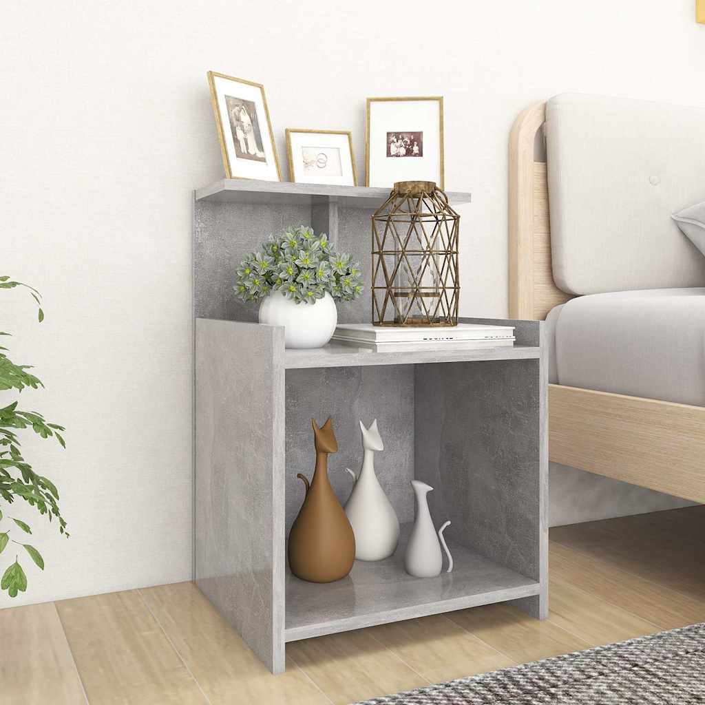 Vidaxl nachtkastjes 2 st 40x35x60 cm bewerkt hout betongrijs