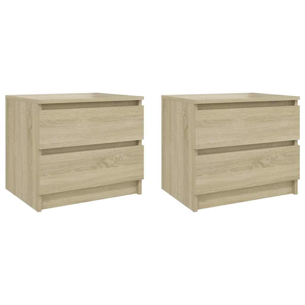 Vidaxl nachtkastjes 2 st 50x39x43,5 cm bewerkt hout sonoma eikenkleur
