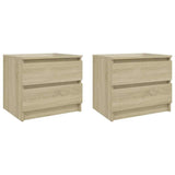 Vidaxl nachtkastjes 2 st 50x39x43,5 cm bewerkt hout sonoma eikenkleur