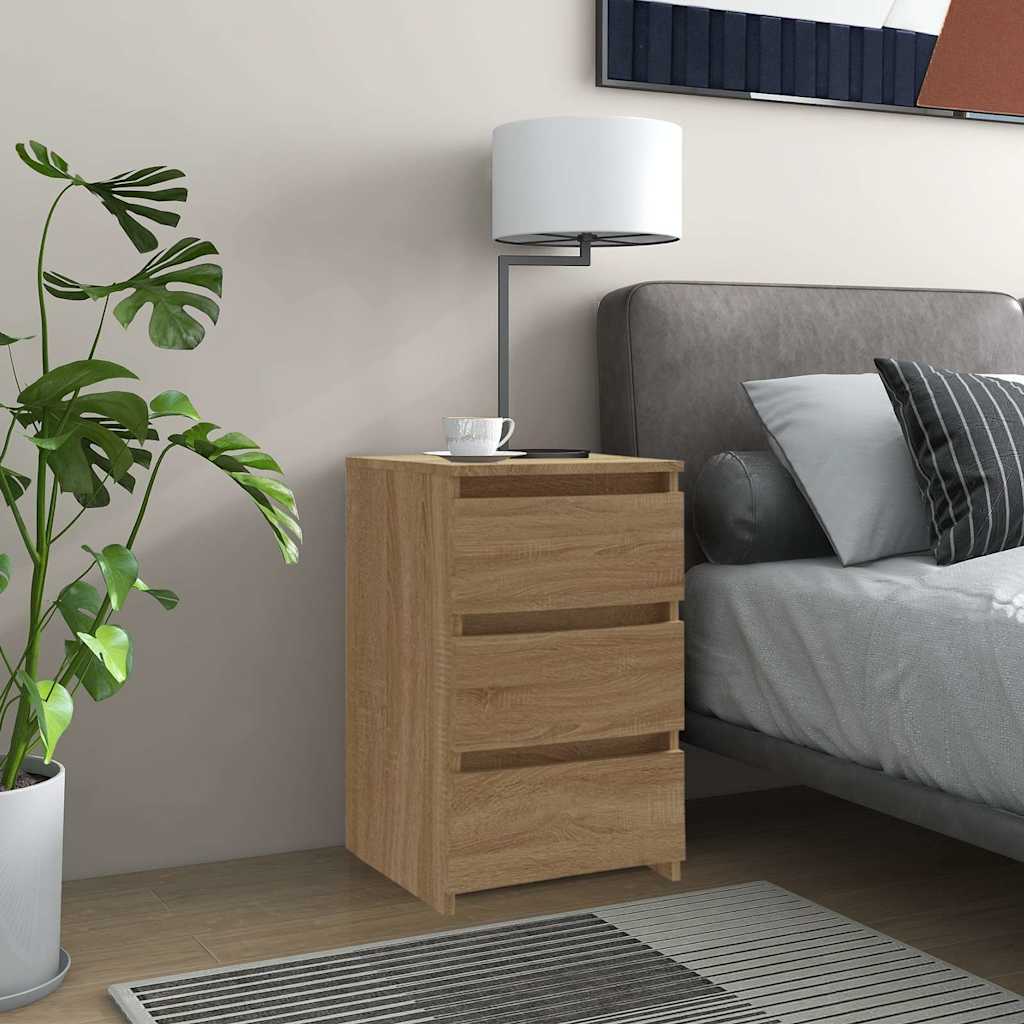 Vidaxl nachtkastje 40x35x62,5 cm bewerkt hout sonoma eikenkleurig