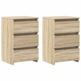 Vidaxl nachtkastjes 2 st 40x35x62,5 cm bewerkt hout sonoma eikenkleur