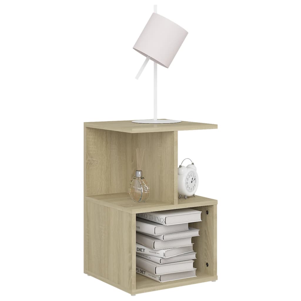 Vidaxl nachtkastjes 2 st 35x35x55 cm bewerkt hout sonoma eikenkleurig