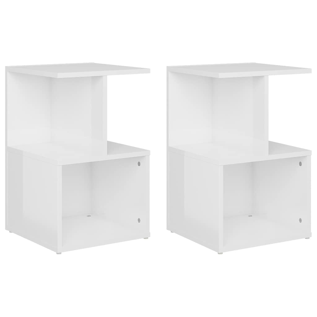Vidaxl nachtkastjes 2 st 35x35x55 cm bewerkt hout hoogglans wit