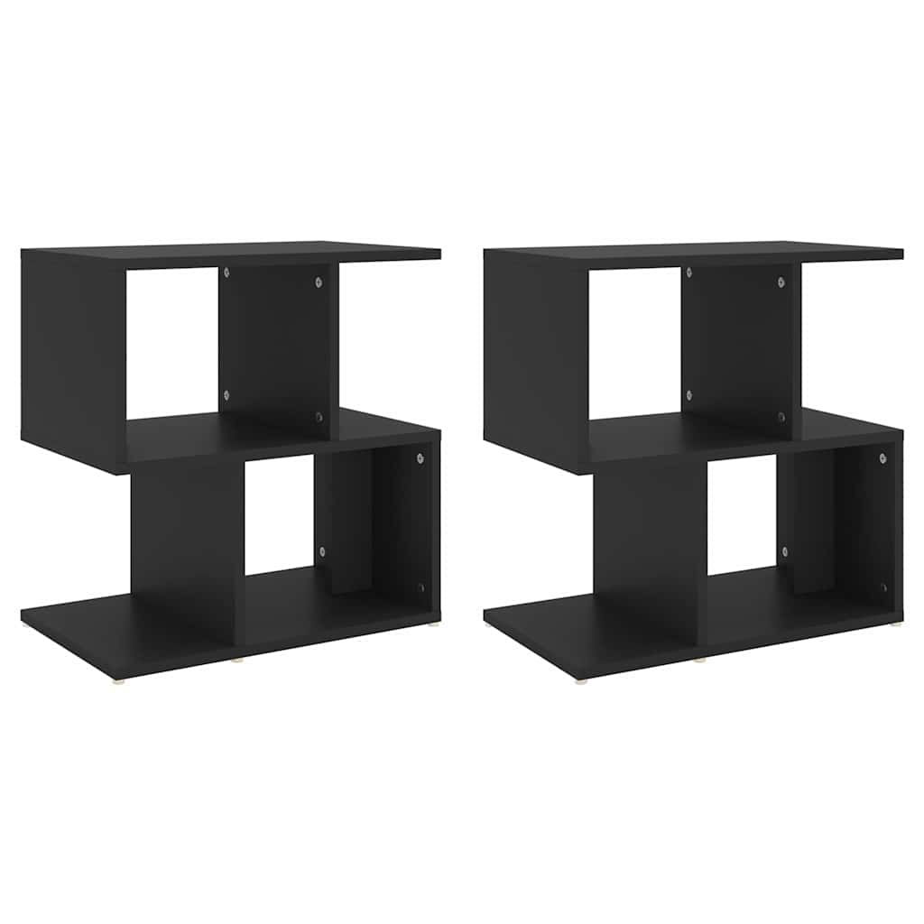 Vidaxl nachtkastjes 2 st 50x30x51,5 cm bewerkt hout zwart