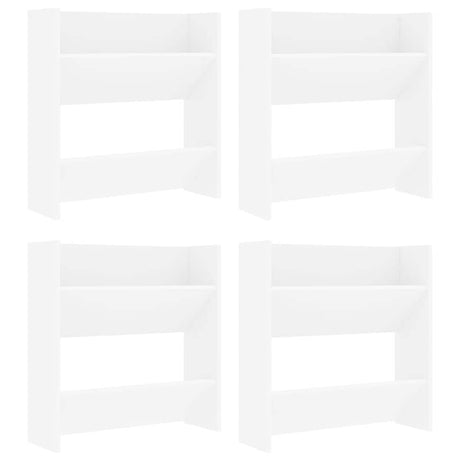 Vidaxl wandschoenenkasten 4 st 60x18x60 cm bewerkt hout wit