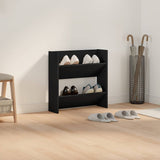 Vidaxl wandschoenenkast 60x18x60 cm bewerkt hout zwart