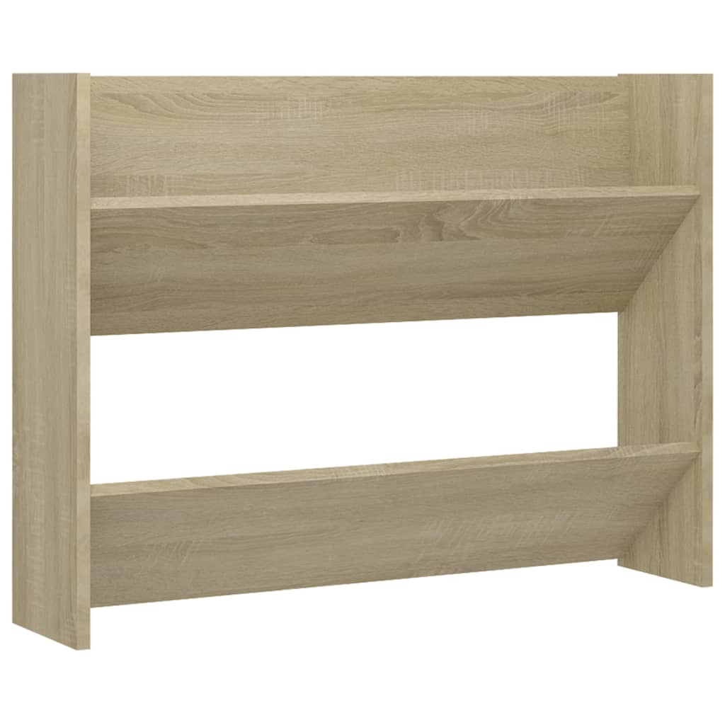 Vidaxl wandschoenenkast 80x18x60 cm bewerkt hout sonoma eikenkleurig