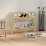Vidaxl wandschoenenkast 80x18x60 cm bewerkt hout sonoma eikenkleurig