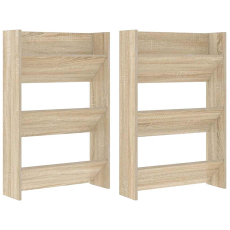 Vidaxl wandschoenenkasten 2 st 60x18x90 cm spaanplaat sonoma eiken