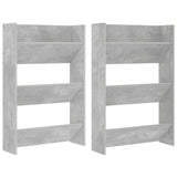 Vidaxl wandschoenenkasten 2 st 60x18x90 cm spaanplaat betongrijs
