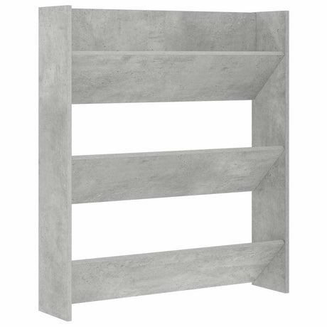 Vidaxl wandschoenenkast 80x18x90 cm spaanplaat betongrijs