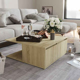 Vidaxl salontafel 80x80x31 cm bewerkt hout sonoma eikenkleurig