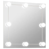 Vidaxl wandspiegel met led-lampen vierkant glas