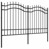 Vidaxl tuinhek met speerpunt zwart 239x125 cm gepoedercoat staal