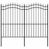Vidaxl tuinhek met speerpunt zwart 239x175 cm gepoedercoat staal