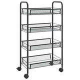 Vidaxl keukentrolley 4-laags 46x26x85 cm ijzer zwart
