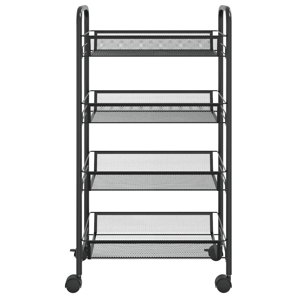 Vidaxl keukentrolley 4-laags 46x26x85 cm ijzer zwart
