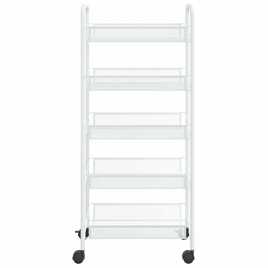 Vidaxl keukentrolley 5-laags 46x26x105 cm ijzer wit