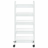 Vidaxl keukentrolley 5-laags 46x26x105 cm ijzer wit