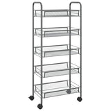 Vidaxl keukentrolley 5-laags 46x26x105 cm ijzer grijs