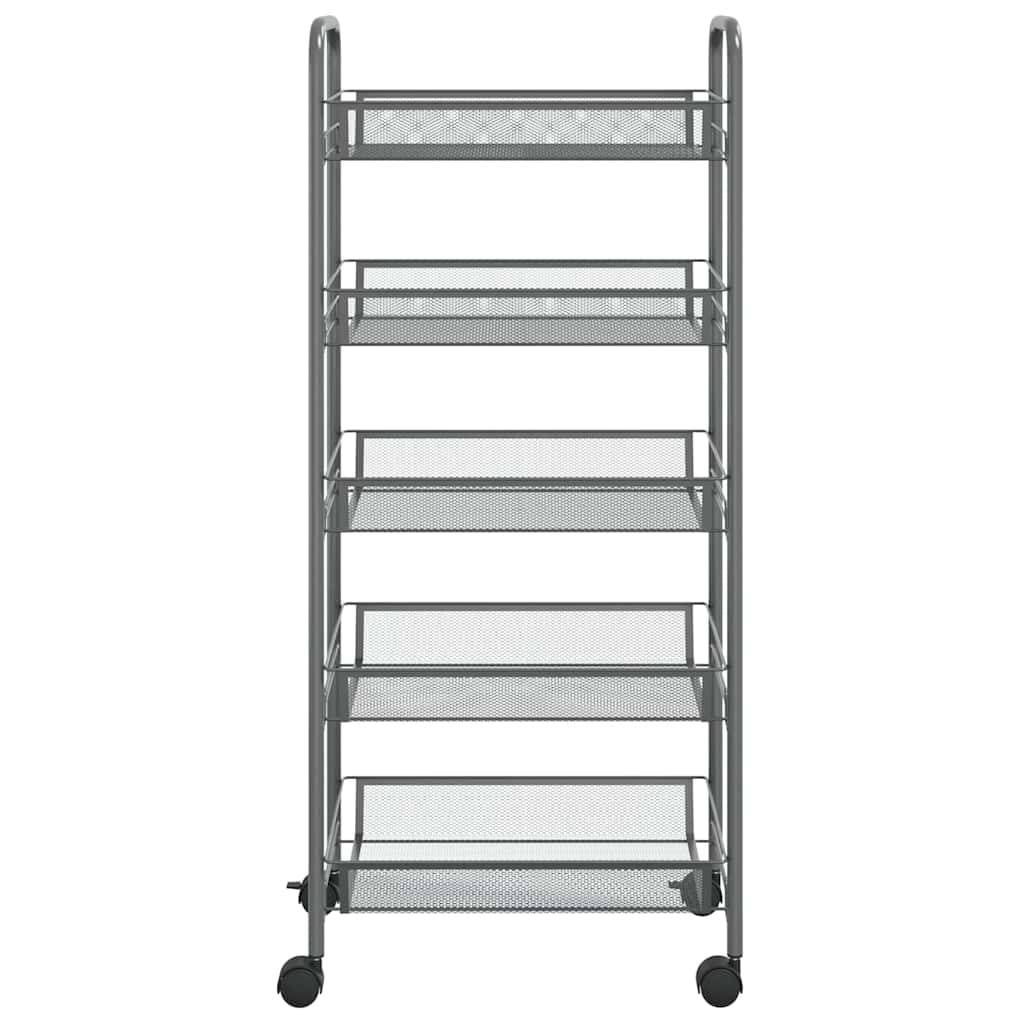 Vidaxl keukentrolley 5-laags 46x26x105 cm ijzer grijs