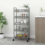 Vidaxl keukentrolley 5-laags 46x26x105 cm ijzer grijs