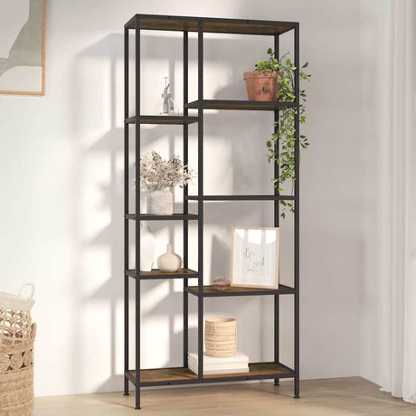 Vidaxl boekenkast 80x30x180 cm staal en bewerkt hout