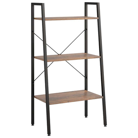 Vidaxl opbergmeubel met 3 lagen 56x35x108 cm donkerbruin en zwart