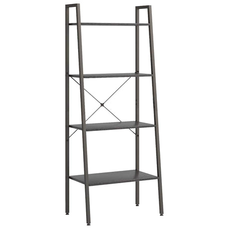 Vidaxl opbergmeubel met 4 schappen 56x35x140 cm zwart