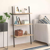Vidaxl ladderrek met 3 schappen 64x34x116 cm lichtbruin en zwart