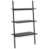 Vidaxl ladderrek met 3 schappen 64x34x116 cm zwart