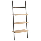 Vidaxl ladderrek met 4 schappen 64x34x150,5 cm lichtbruin en zwart