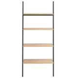 Vidaxl ladderrek met 4 schappen 64x34x150,5 cm lichtbruin en zwart
